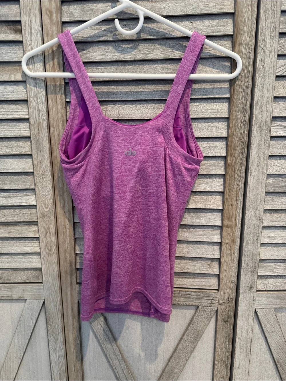 ALO Yoga Heathered Pink Purple Shade Scoop Tank Top Size XS